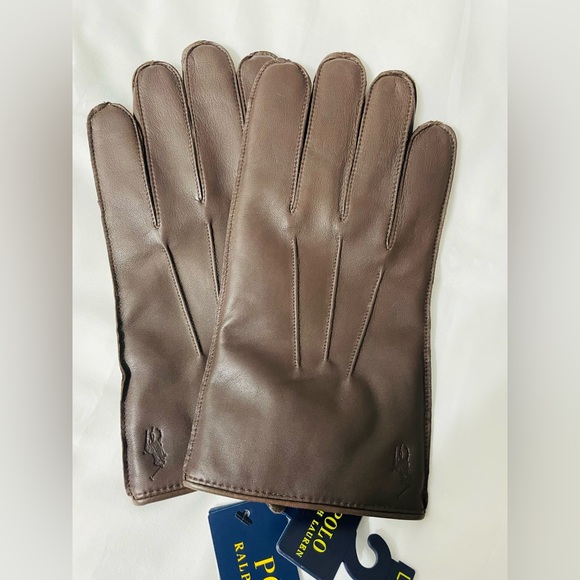 🆕 Polo Ralph Lauren Insulated Sheepskin Touch Screen Gloves. Dark Brown, Large - Picture 5 of 12